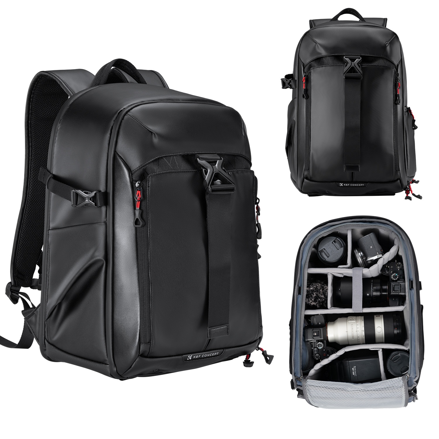 K&F Concept 25L Doğal Siyah Sırt Çantası (KF13.211)
